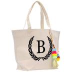Personalized Cotton Canvas Hand Tote Bag Monogram Tote Bag Initial Canvas Tote Bridesmaid Gift Tote Magnetic Closure Bag Gift for Her A-Z