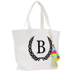 Personalized Cotton Canvas Hand Tote Bag Monogram Tote Bag Initial Canvas Tote Bridesmaid Gift Tote Magnetic Closure Bag Gift for Her A-Z