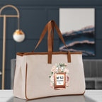 Birthday Celebration Personalized Gift Canvas Tote Bag with Name and State 40th 50th Birthday Gift Tote Bag for Her Custom Birthday Gift