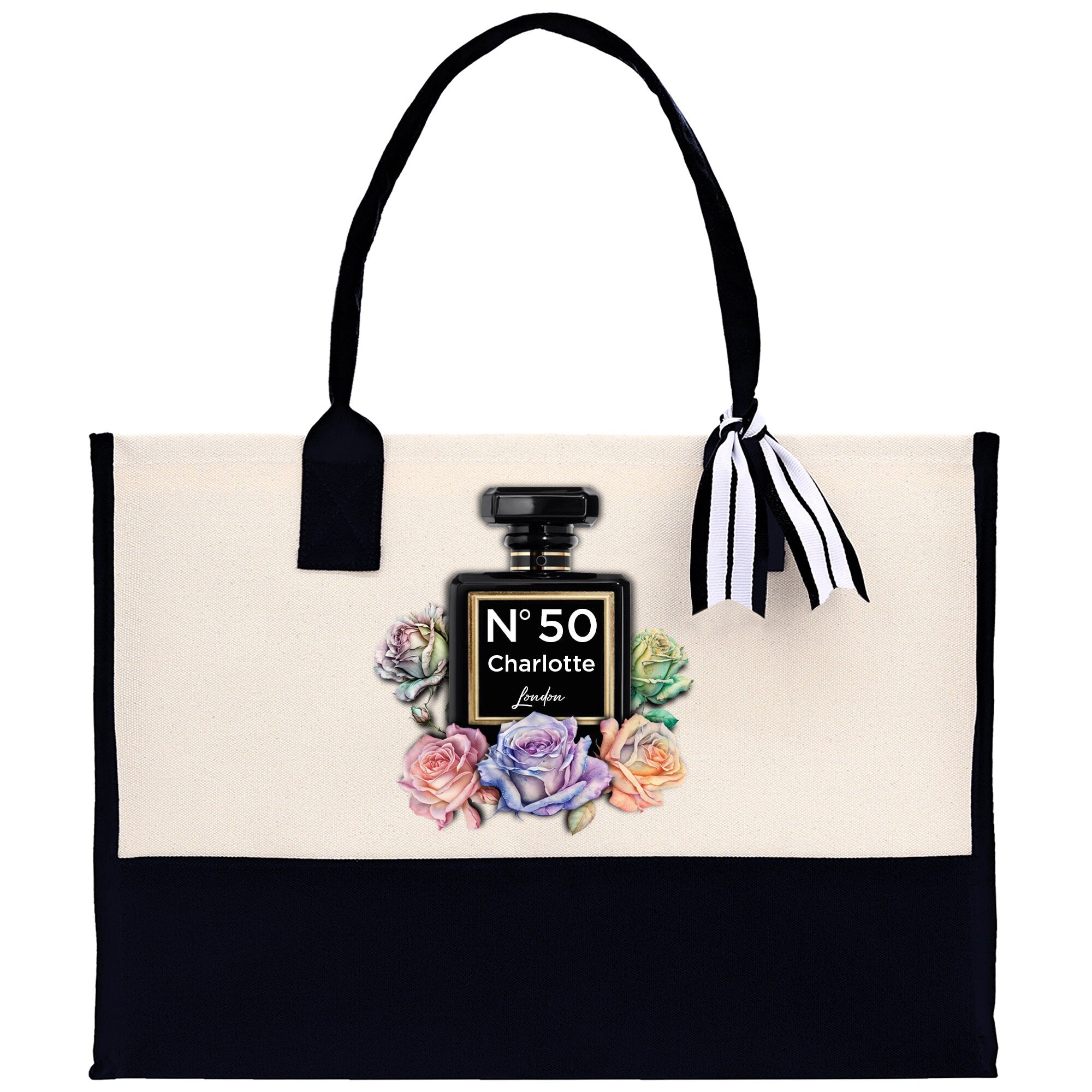 Birthday Celebration Personalized Gift Canvas Tote Bag with Name and State 40th 50th Birthday Gift Tote Bag for Her Custom Birthday Gift