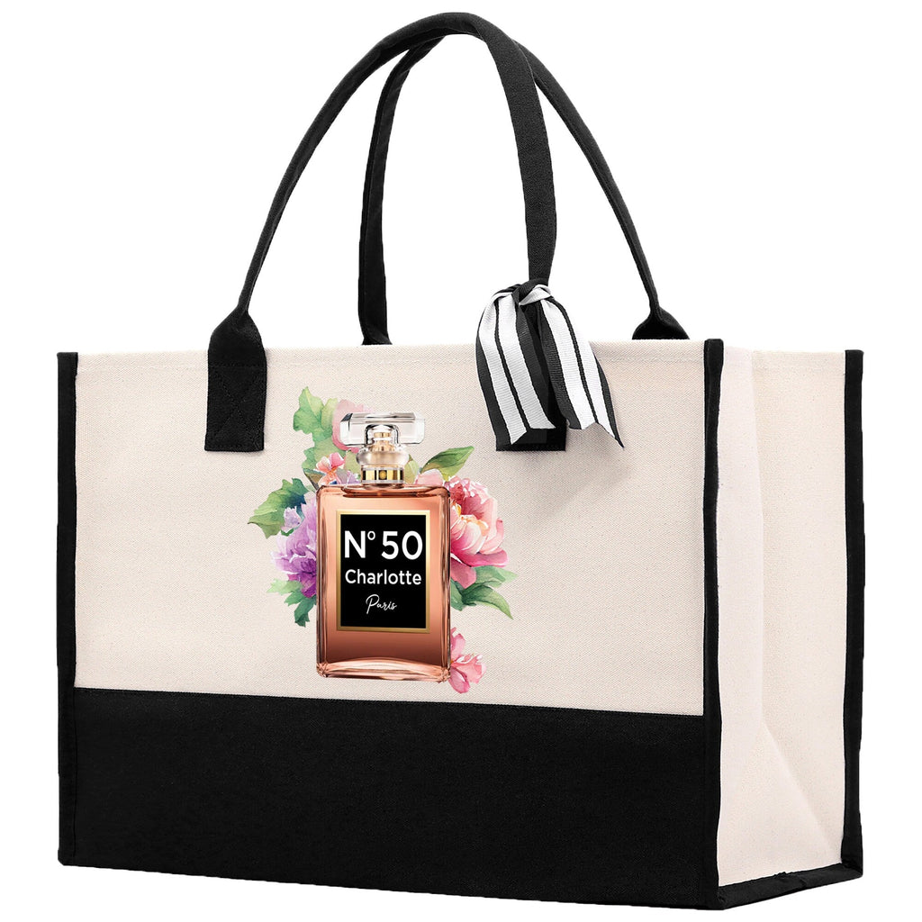 Birthday Celebration Personalized Gift Canvas Tote Bag with Name and State 40th 50th Birthday Gift Tote Bag for Her Custom Birthday Gift