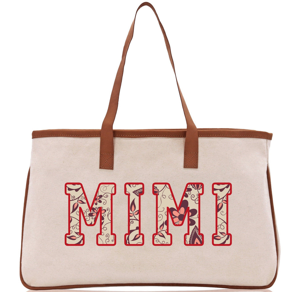 Gaga Gram Mimi Nana Grandma Canvas Tote Bag Grandma's Getaway Bag Grandma Gift Bag Mothers Day Gift Bag Grandma Beach Bag Gift for Grandma