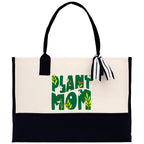 Plant Mom Canvas Tote Bag Plant Lovers Gift Plant Lady Tote Bag Gardener Mom Gift Gardening Tote Bag Plant Gift Botanical Gift for Mom