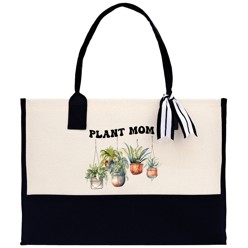 Plant Mom Canvas Tote Bag Plant Lovers Gift Plant Lady Tote Bag Gardener Mom Gift Gardening Tote Bag Plant Gift Botanical Gift for Mom