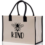 Kind Cotton Canvas Tote Bag Nurse Appreciation Gift Bag Gift for Her Birthday Gift Bee Kind Mental Health Matters Save The Bees