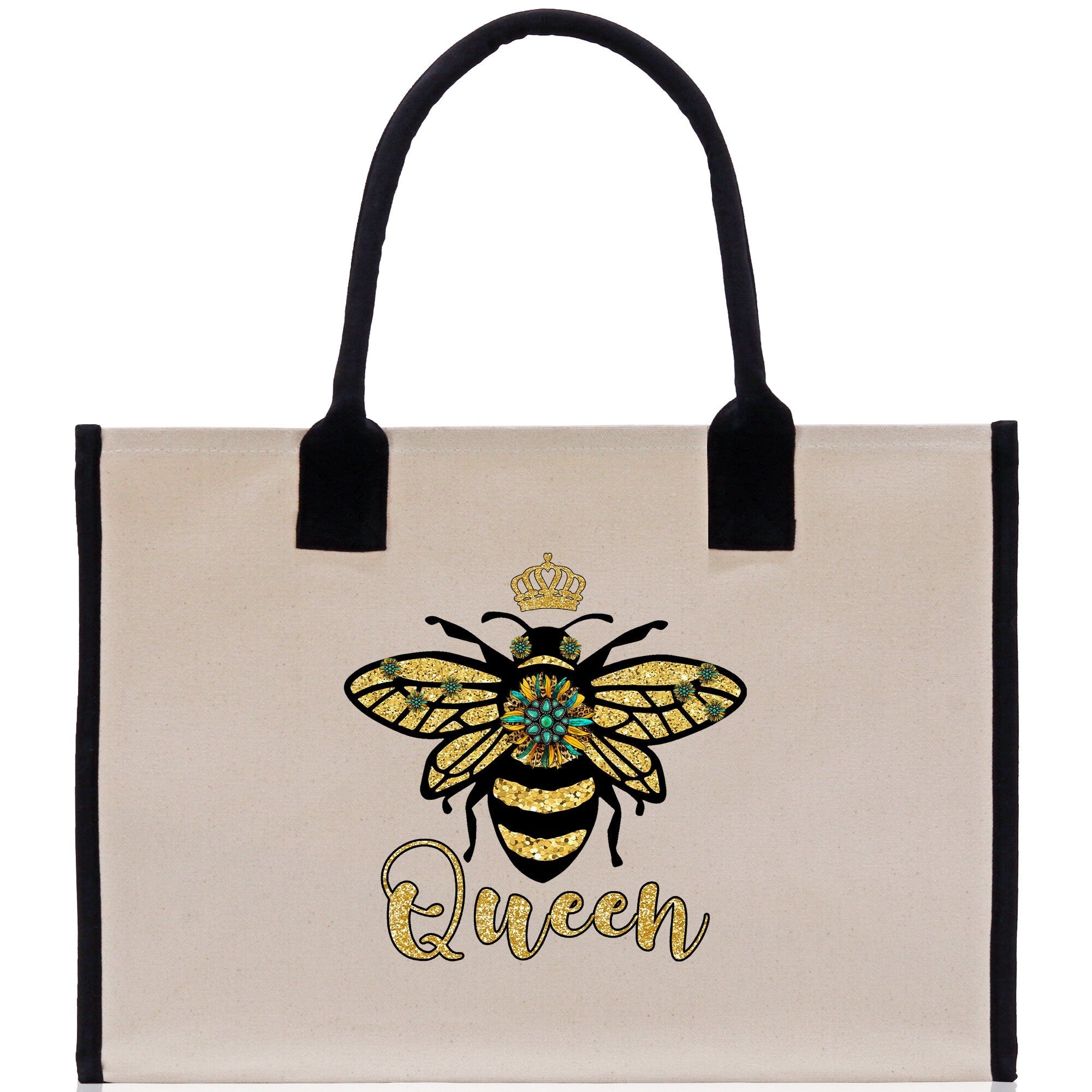 Bee Queen Cotton Canvas Tote Bag Nurse Appreciation Gift Bag Gift for Her Birthday Gift Bee Kind Mental Health Matters Save The Bees