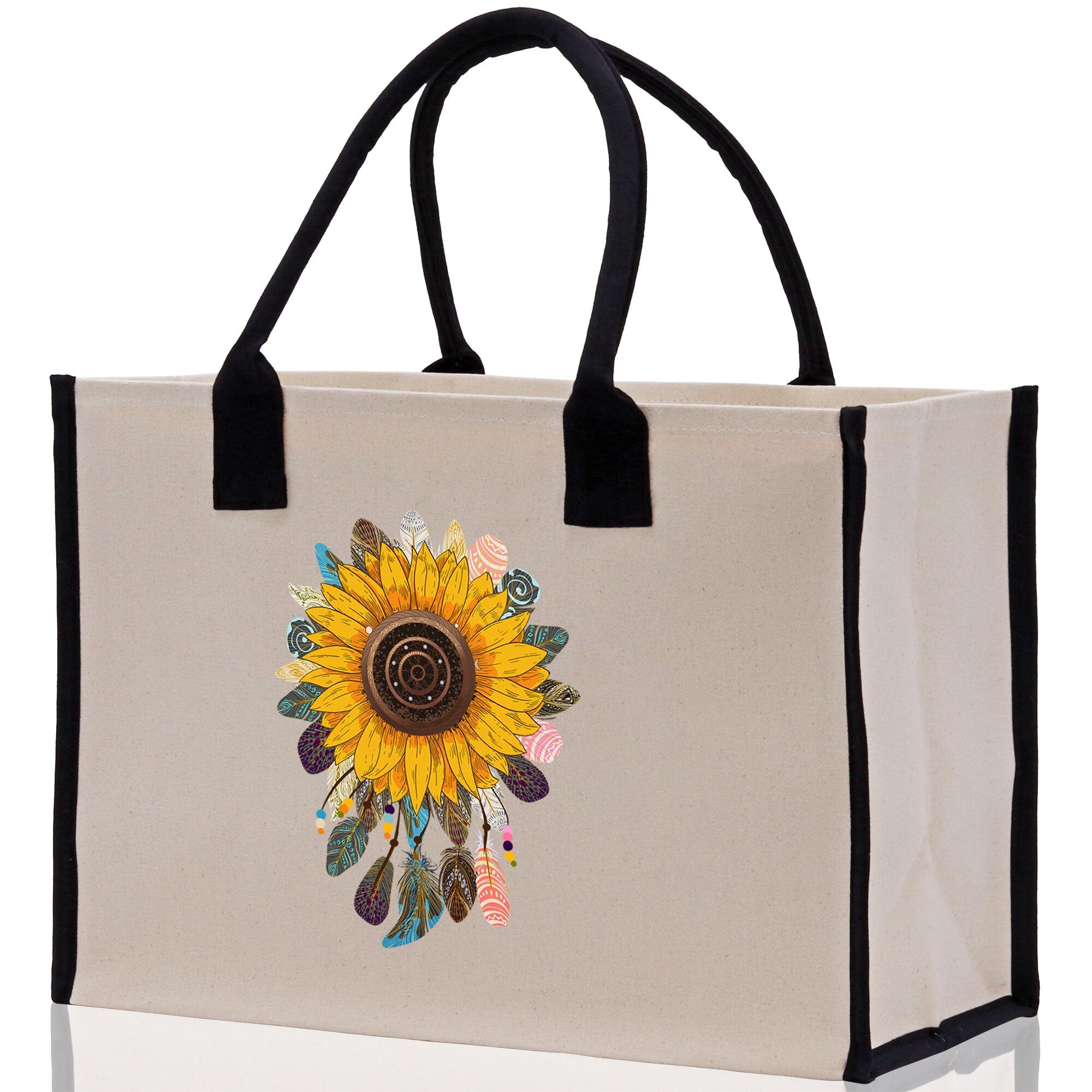 Sunflower Cotton Canvas Tote Bag Nurse Appreciation Gift Bag Gift for Her Birthday Gift Bee Kind Mental Health Matters Save The Bees