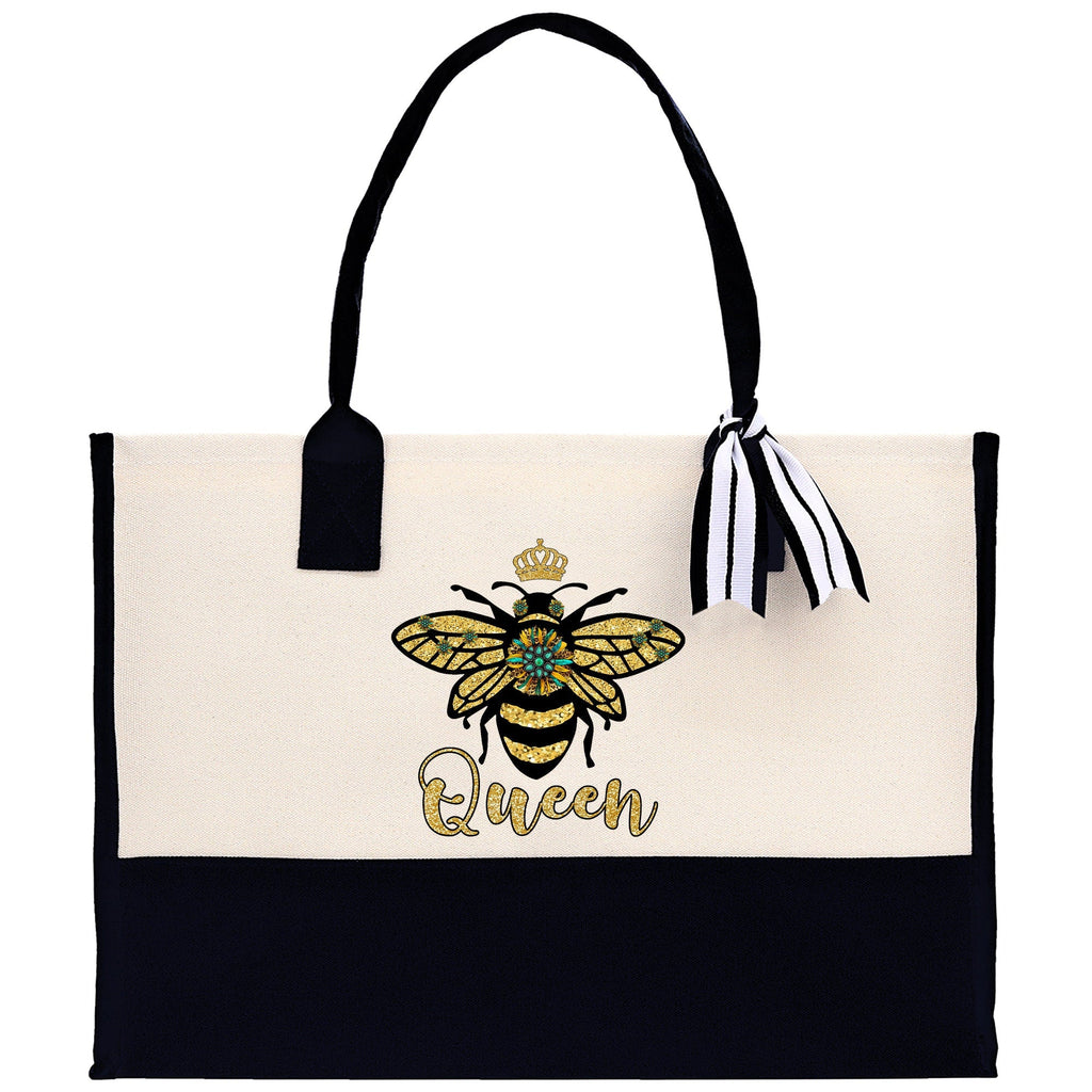 Bee Queen Cotton Canvas Tote Bag Nurse Appreciation Gift Bag Gift for Her Birthday Gift Bee Kind Mental Health Matters Save The Bees