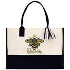 Bee Queen Cotton Canvas Tote Bag Nurse Appreciation Gift Bag Gift for Her Birthday Gift Bee Kind Mental Health Matters Save The Bees