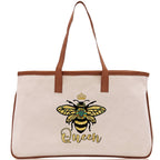 Bee Queen Cotton Canvas Tote Bag Nurse Appreciation Gift Bag Gift for Her Birthday Gift Bee Kind Mental Health Matters Save The Bees