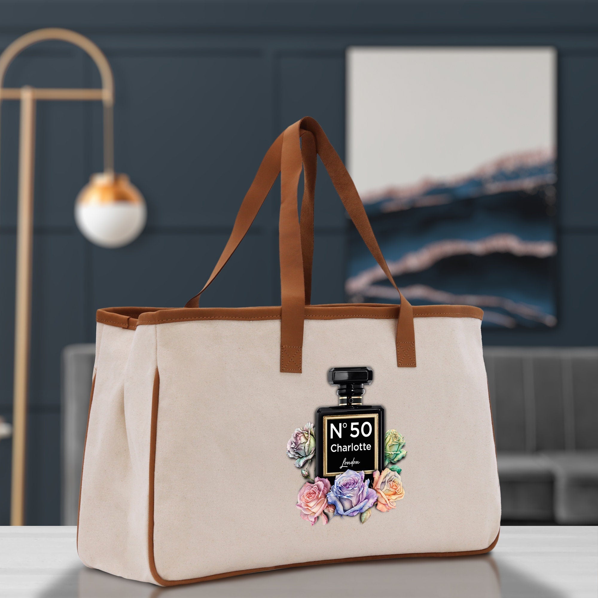 Birthday Celebration Personalized Gift Canvas Tote Bag with Name and State 40th 50th Birthday Gift Tote Bag for Her Custom Birthday Gift