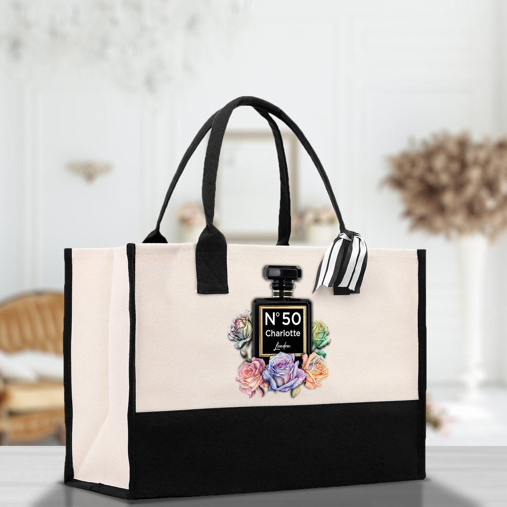 Birthday Celebration Personalized Gift Canvas Tote Bag with Name and State 40th 50th Birthday Gift Tote Bag for Her Custom Birthday Gift