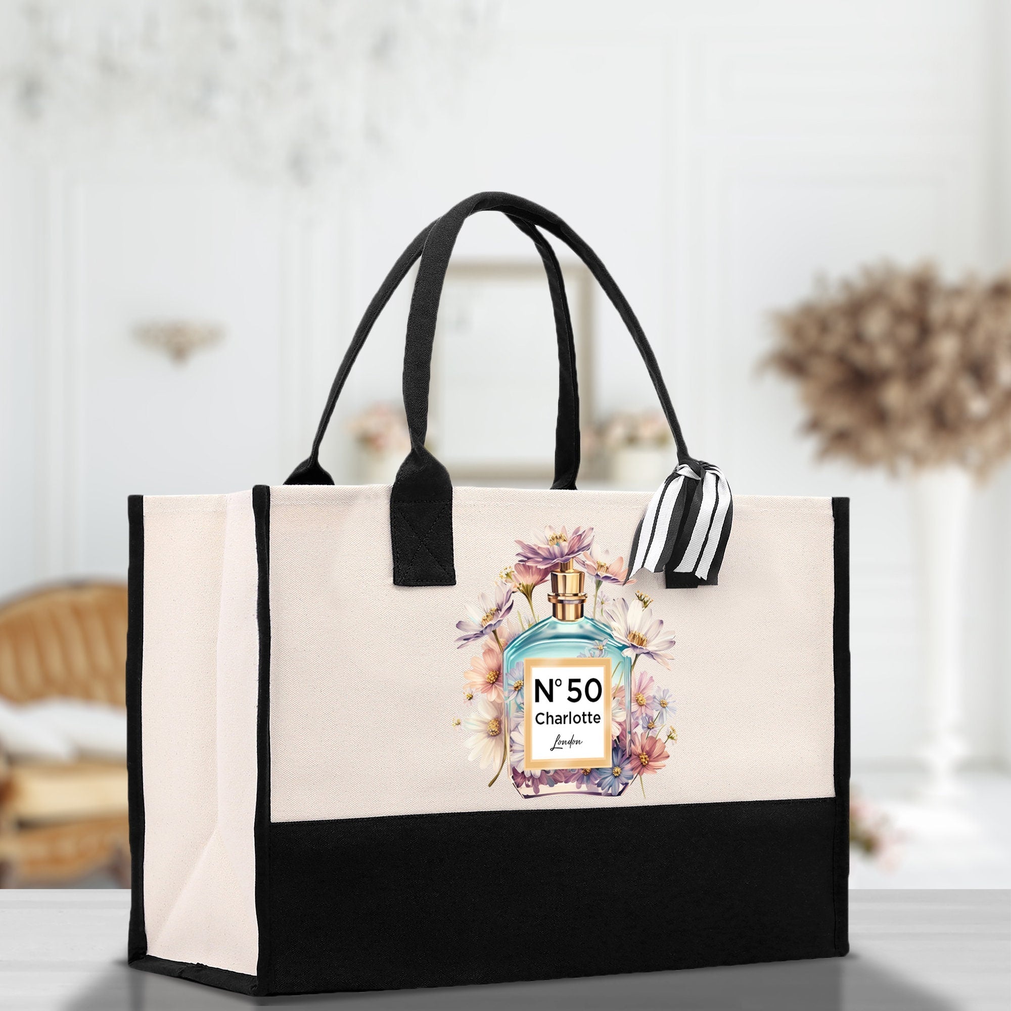 Birthday Celebration Personalized Gift Canvas Tote Bag with Name and State 40th 50th Birthday Gift Tote Bag for Her Custom Birthday Gift