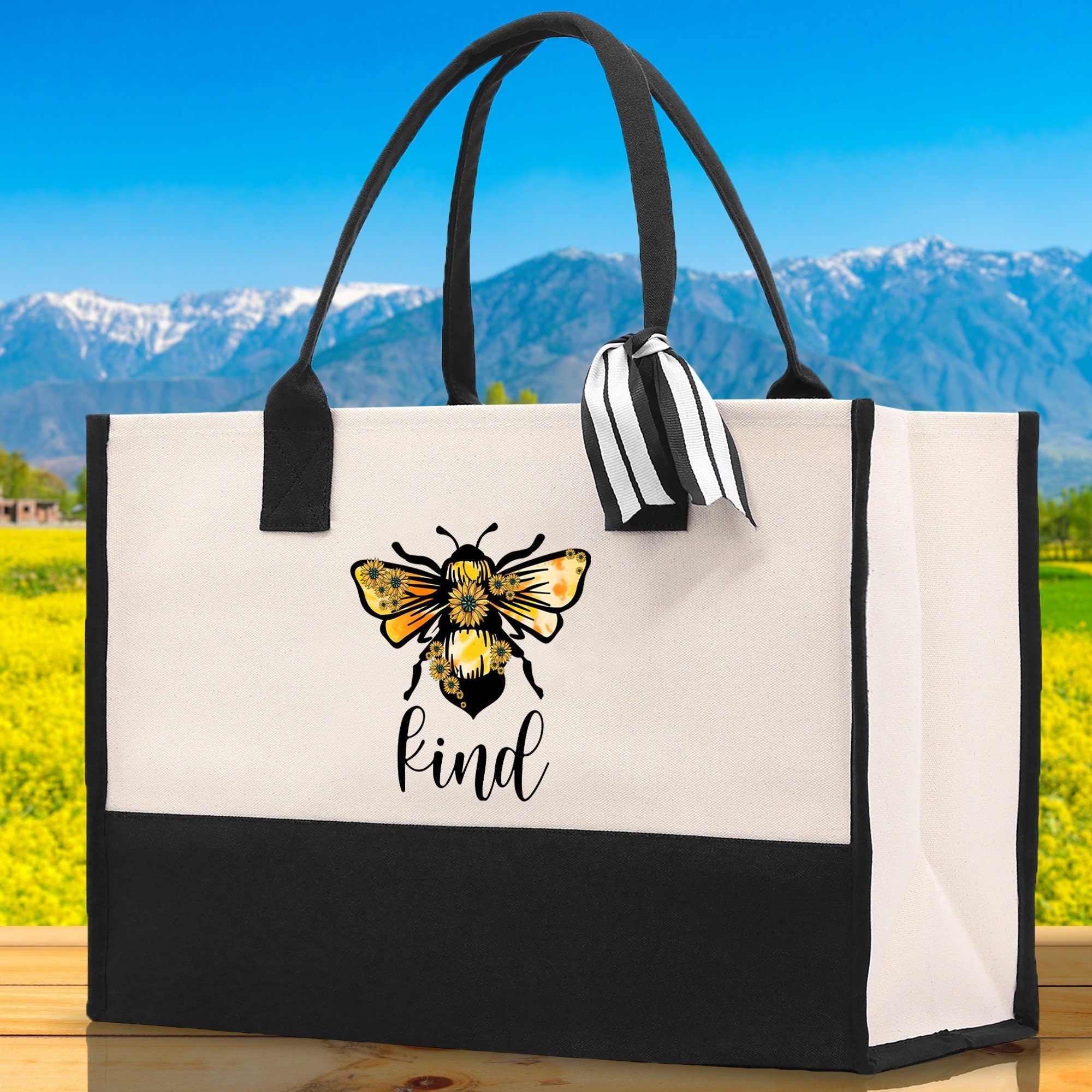 Kind Cotton Canvas Tote Bag Nurse Appreciation Gift Bag Gift for Her Birthday Gift Bee Kind Mental Health Matters Save The Bees