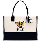 Kind Cotton Canvas Tote Bag Nurse Appreciation Gift Bag Gift for Her Birthday Gift Bee Kind Mental Health Matters Save The Bees