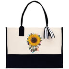 Sunflower Cotton Canvas Tote Bag Nurse Appreciation Gift Bag Gift for Her Birthday Gift Bee Kind Mental Health Matters Save The Bees