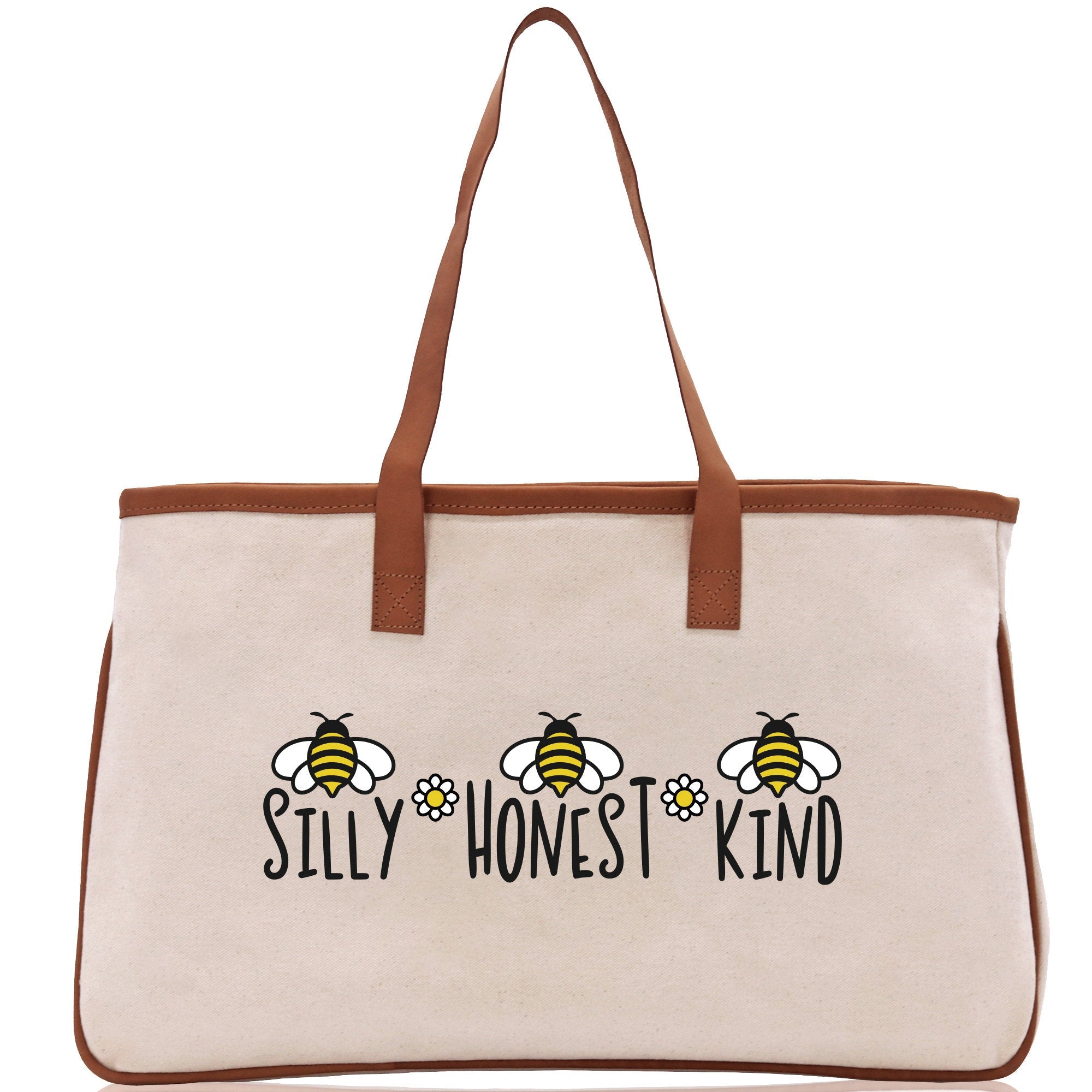 Silly Honest KindCotton Canvas Tote Bag Nurse Appreciation Gift Bag Gift for Her Birthday Gift Bee Kind Mental Health Matters Save The Bees