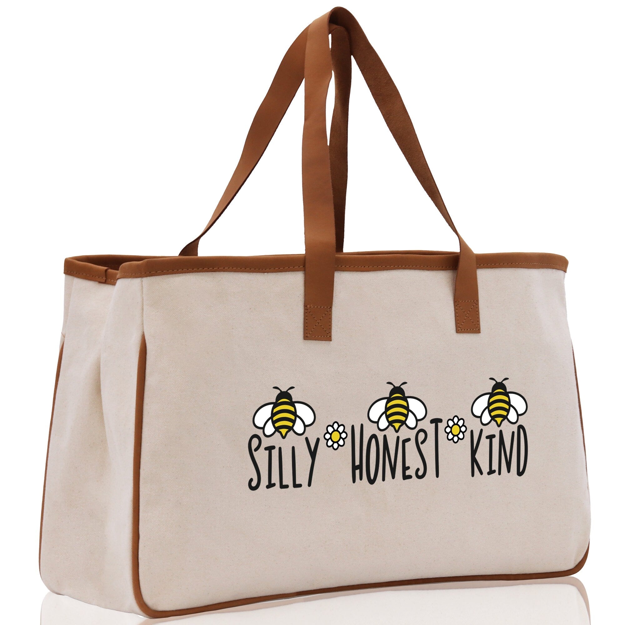 Silly Honest KindCotton Canvas Tote Bag Nurse Appreciation Gift Bag Gift for Her Birthday Gift Bee Kind Mental Health Matters Save The Bees