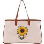 Sunflower Cotton Canvas Tote Bag Nurse Appreciation Gift Bag Gift for Her Birthday Gift Bee Kind Mental Health Matters Save The Bees