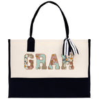 Gaga Gram Mimi Nana Grandma Canvas Tote Bag Grandma's Getaway Bag Grandma Gift Bag Mothers Day Gift Bag Grandma Beach Bag Gift for Grandma