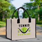 Tennis It's In My DNA Cotton Canvas Tote Bag Gift for Tennis Lover Bag Tennis Coach Gift Bag