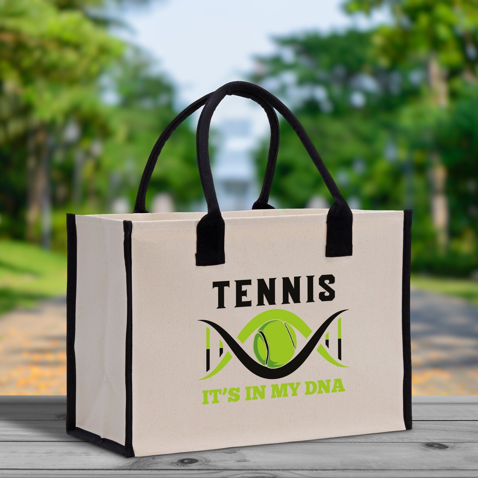 Tennis It's In My DNA Cotton Canvas Tote Bag Gift for Tennis Lover Bag Tennis Coach Gift Bag