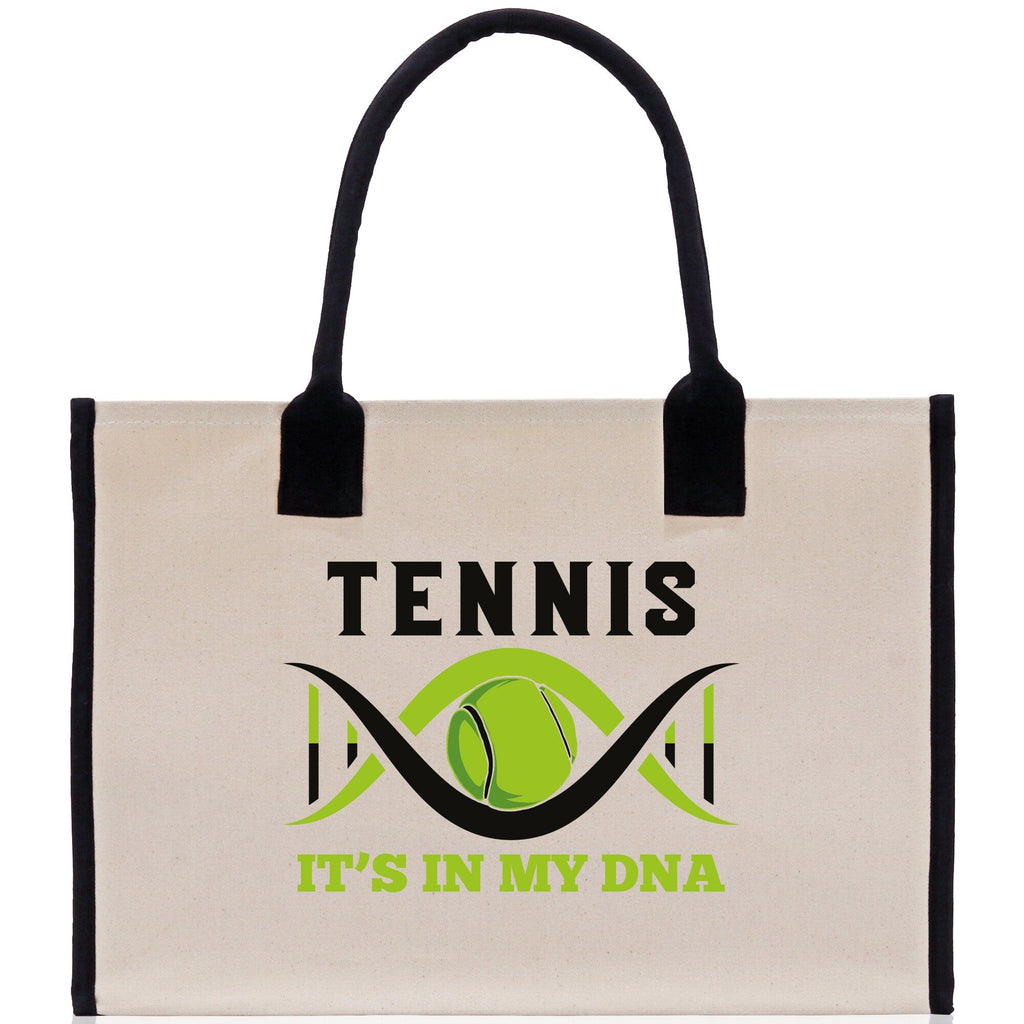Tennis It's In My DNA Cotton Canvas Tote Bag Gift for Tennis Lover Bag Tennis Coach Gift Bag