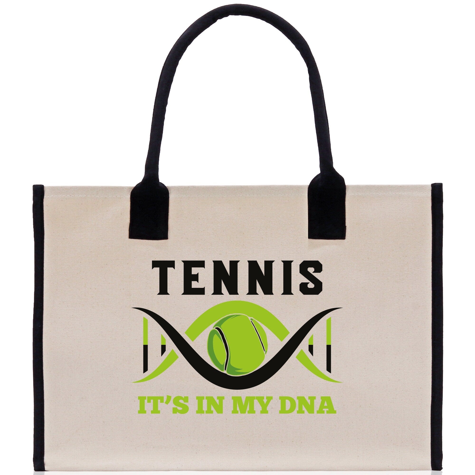 Tennis It's In My DNA Cotton Canvas Tote Bag Gift for Tennis Lover Bag Tennis Coach Gift Bag