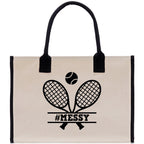 Tennis Personalization Cotton Canvas Tote Bag Gift for Tennis Lover Bag Tennis Coach Gift Bag