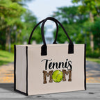 Tennis Mom Cotton Canvas Tote Bag Gift for Tennis Lover Bag Tennis Coach Gift Bag