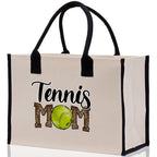 Tennis Mom Cotton Canvas Tote Bag Gift for Tennis Lover Bag Tennis Coach Gift Bag
