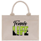 Tennis Life Cotton Canvas Tote Bag Gift for Tennis Lover Bag Tennis Coach Gift Bag