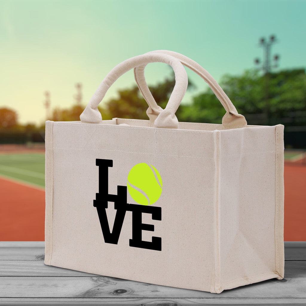 Love Tennis Cotton Canvas Tote Bag Gift for Tennis Lover Bag Tennis Coach Gift Bag