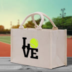 Love Tennis Cotton Canvas Tote Bag Gift for Tennis Lover Bag Tennis Coach Gift Bag