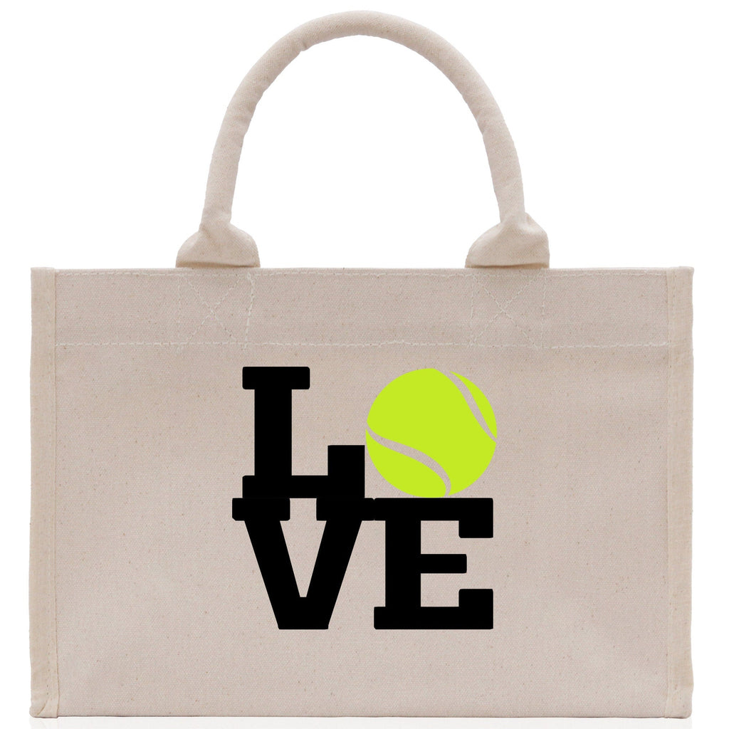 Love Tennis Cotton Canvas Tote Bag Gift for Tennis Lover Bag Tennis Coach Gift Bag