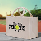 Tennis Silhouette Cotton Canvas Tote Bag Gift for Tennis Lover Bag Tennis Coach Gift Bag