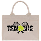 Tennis Silhouette Cotton Canvas Tote Bag Gift for Tennis Lover Bag Tennis Coach Gift Bag
