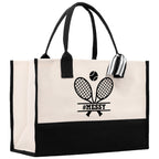 Tennis Personalization Cotton Canvas Tote Bag Gift for Tennis Lover Bag Tennis Coach Gift Bag