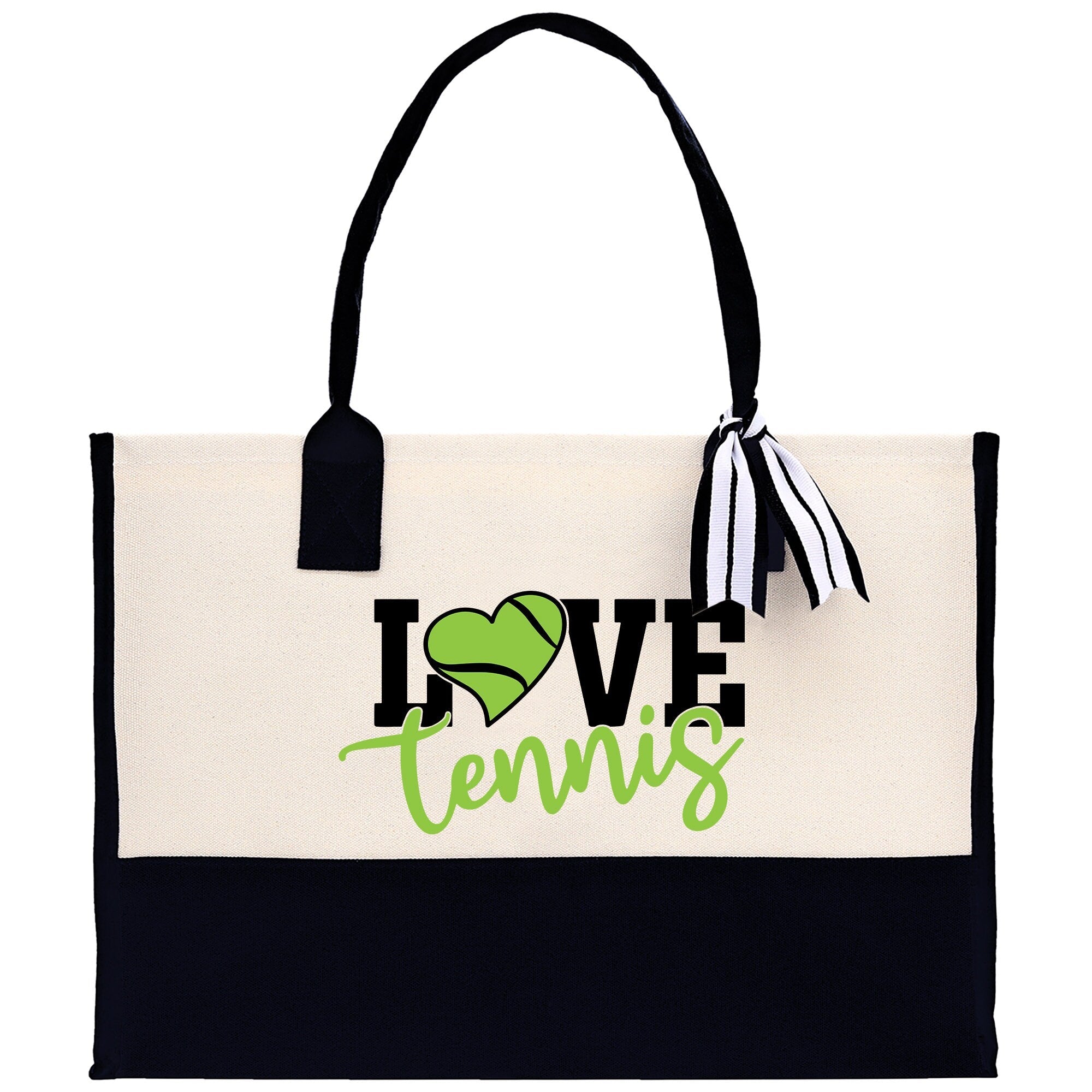 Love Tennis Cotton Canvas Tote Bag Gift for Tennis Lover Bag Tennis Coach Gift Bag