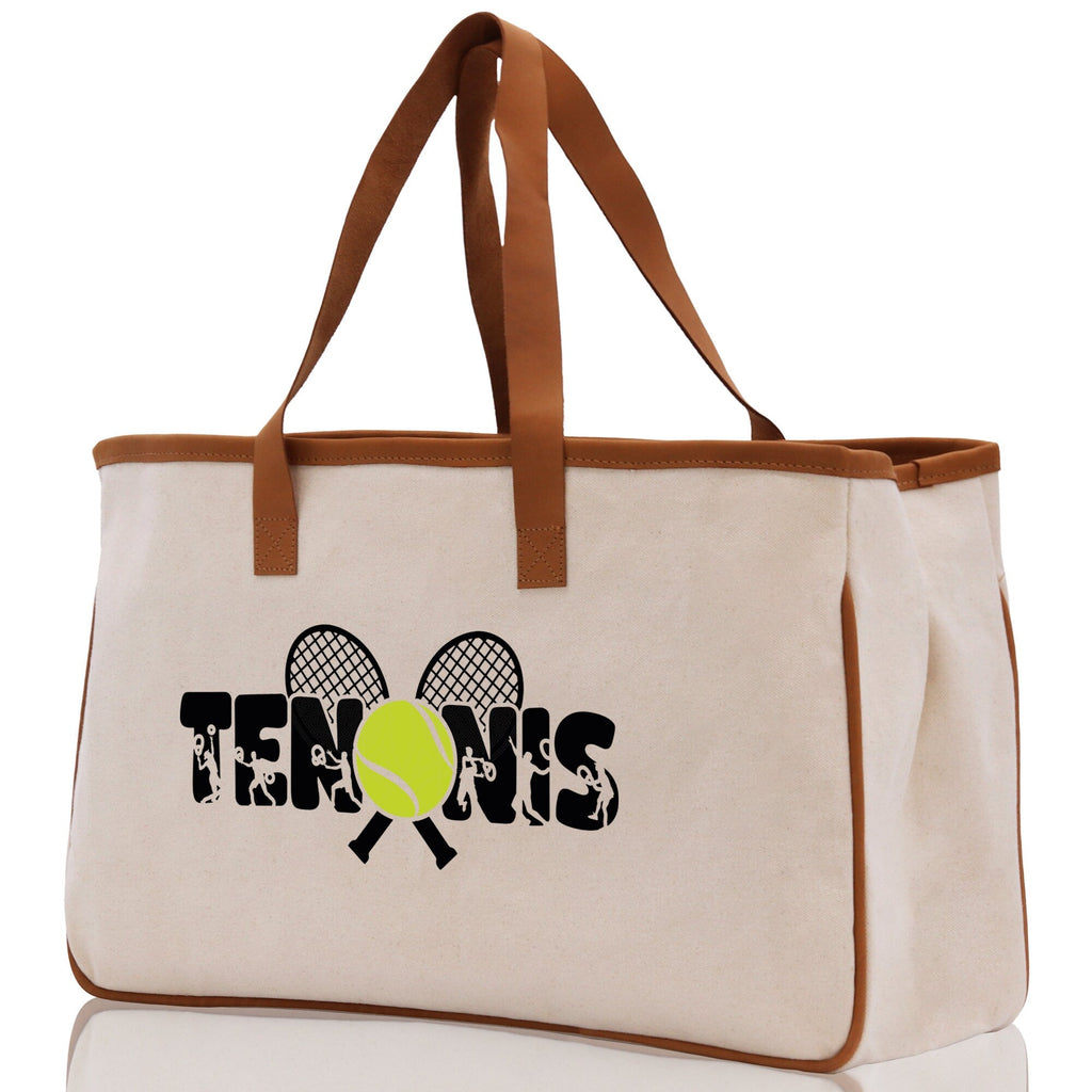 Tennis Silhouette Cotton Canvas Tote Bag Gift for Tennis Lover Bag Tennis Coach Gift Bag