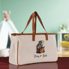 Tiger Mom And Baby Name Custom Cotton Canvas Tote Bag Custom Pet Lover Gift Pet Portrait Bag Personalized Pet Owner Gift Tote Bag