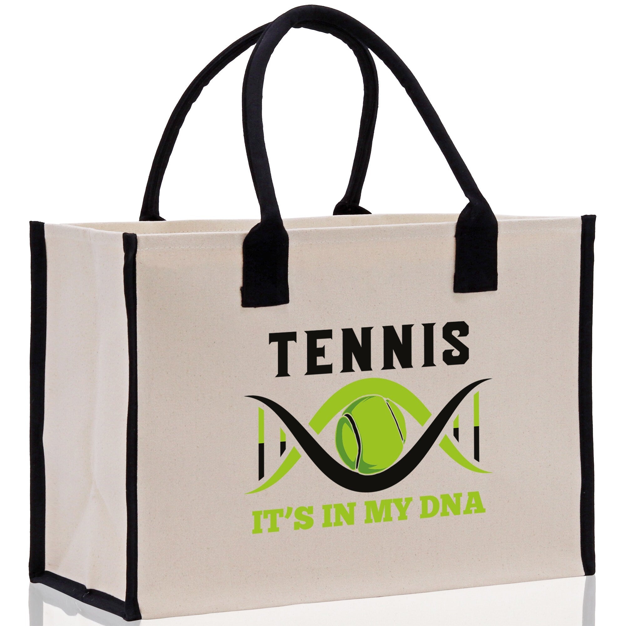 Tennis It's In My DNA Cotton Canvas Tote Bag Gift for Tennis Lover Bag Tennis Coach Gift Bag