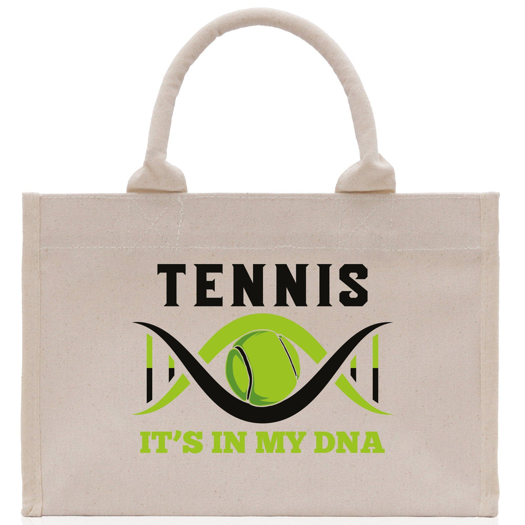 Tennis It's In My DNA Cotton Canvas Tote Bag Gift for Tennis Lover Bag Tennis Coach Gift Bag