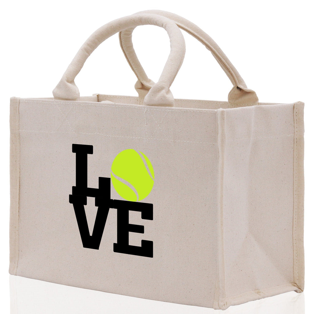 Love Tennis Cotton Canvas Tote Bag Gift for Tennis Lover Bag Tennis Coach Gift Bag