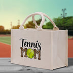 Tennis Mom Cotton Canvas Tote Bag Gift for Tennis Lover Bag Tennis Coach Gift Bag