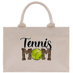 Tennis Mom Cotton Canvas Tote Bag Gift for Tennis Lover Bag Tennis Coach Gift Bag