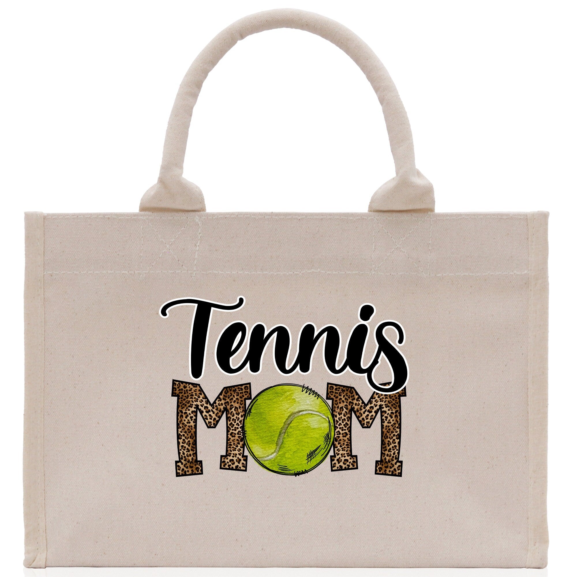 Tennis Mom Cotton Canvas Tote Bag Gift for Tennis Lover Bag Tennis Coach Gift Bag