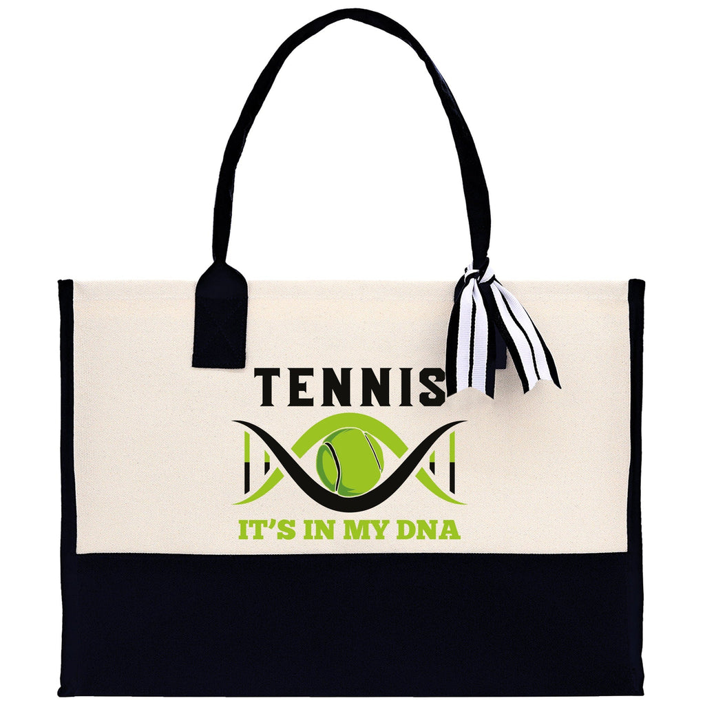 Tennis It's In My DNA Cotton Canvas Tote Bag Gift for Tennis Lover Bag Tennis Coach Gift Bag