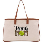 Tennis Mom Cotton Canvas Tote Bag Gift for Tennis Lover Bag Tennis Coach Gift Bag