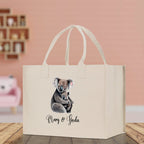 Koala Mom And Baby Name Custom Cotton Canvas Tote Bag Custom Pet Lover Gift Pet Portrait Bag Personalized Pet Owner Gift Tote Bag